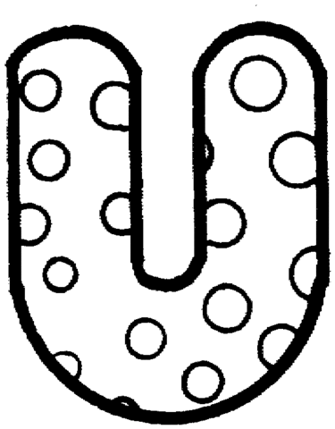 Letter U With Polka Dot Coloring Page